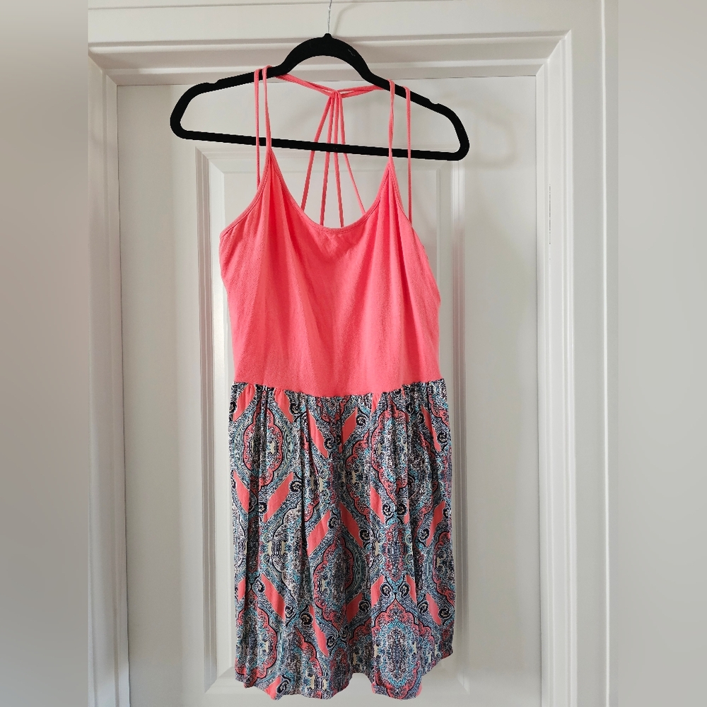 Pink and Blue Strappy Dress